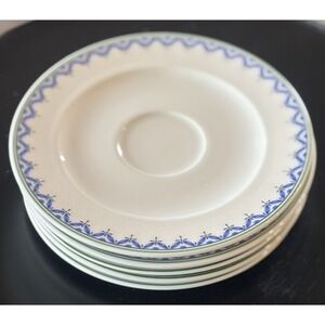 Lot of 5 Villeroy & Boch CASA Look Saucers Blue & White Luxembourg 5.75"